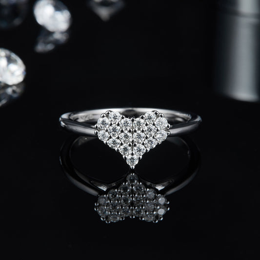 The Sweetheart Ring Moissanite 925 Sterling Silver
