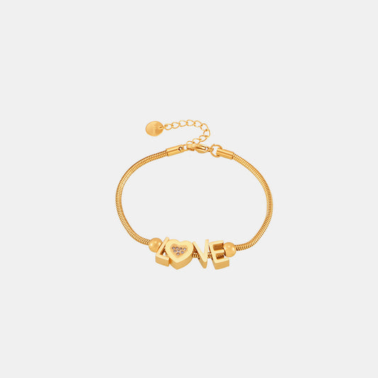 L❤️VE 18K Gold-plated Rhinestone Bracelet