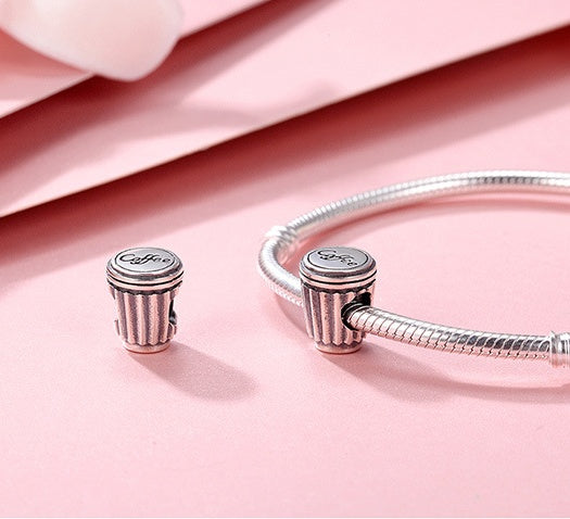 Coffee Cup Charm S925 Sterling Silver