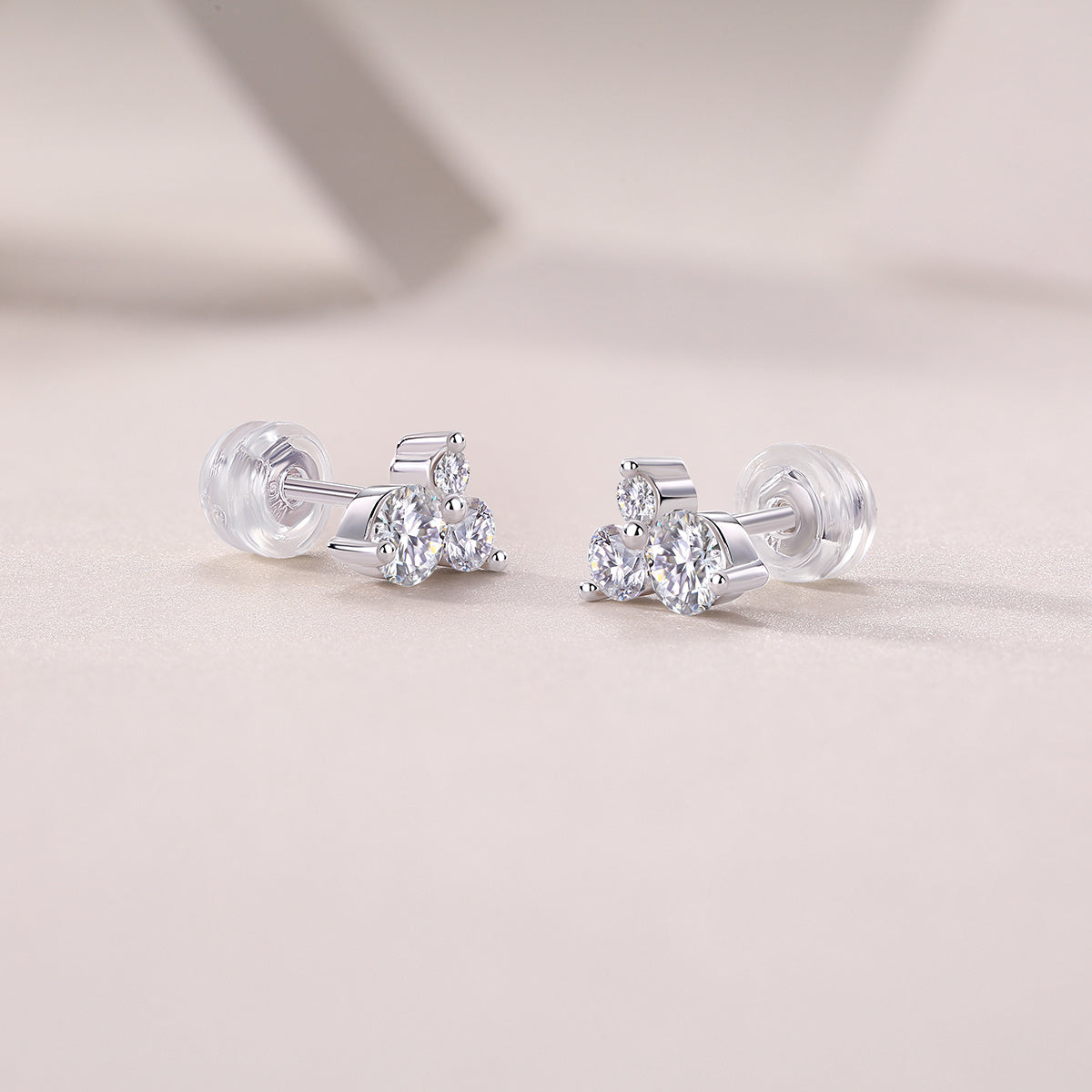 Trinity Cluster Moissanite Earrings