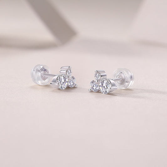 Trinity Cluster Moissanite Earrings
