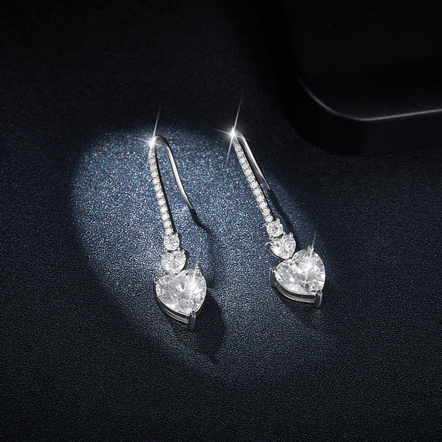 Stoneheart 925 Sterling Silver Moissanite Drop Earrings