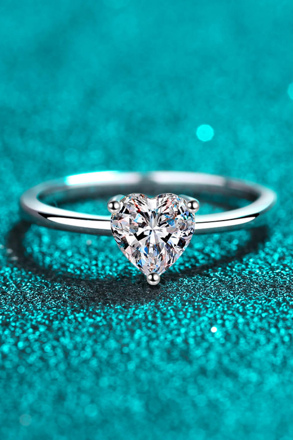 The Lone Heart Solitaire Moissanite & 925 Sterling Silver Ring