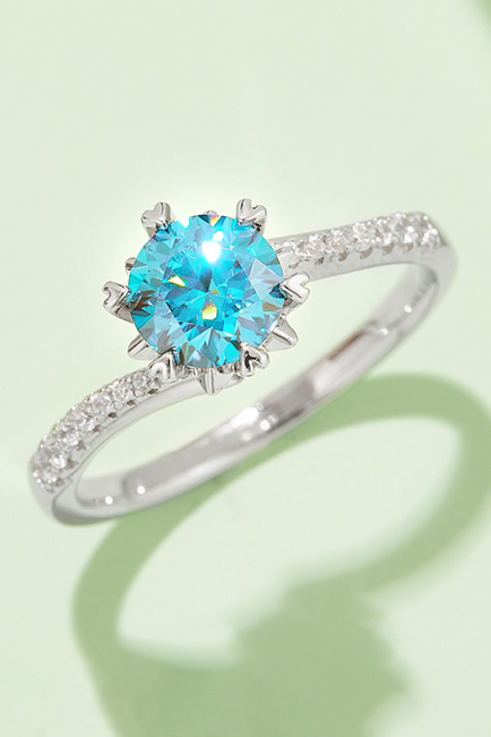 Sunny Tones 1 Carat Moissanite 925 Sterling Silver Ring