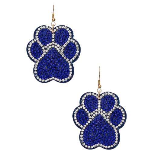 Paw Spirit Crystal Earrings Blue