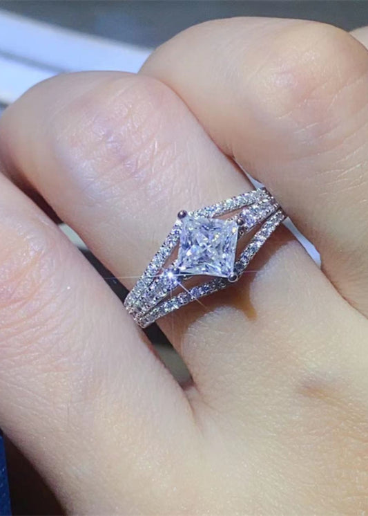 Spark of Hope Moissanite Ring in Platinum Plated 925 Sterling Silver