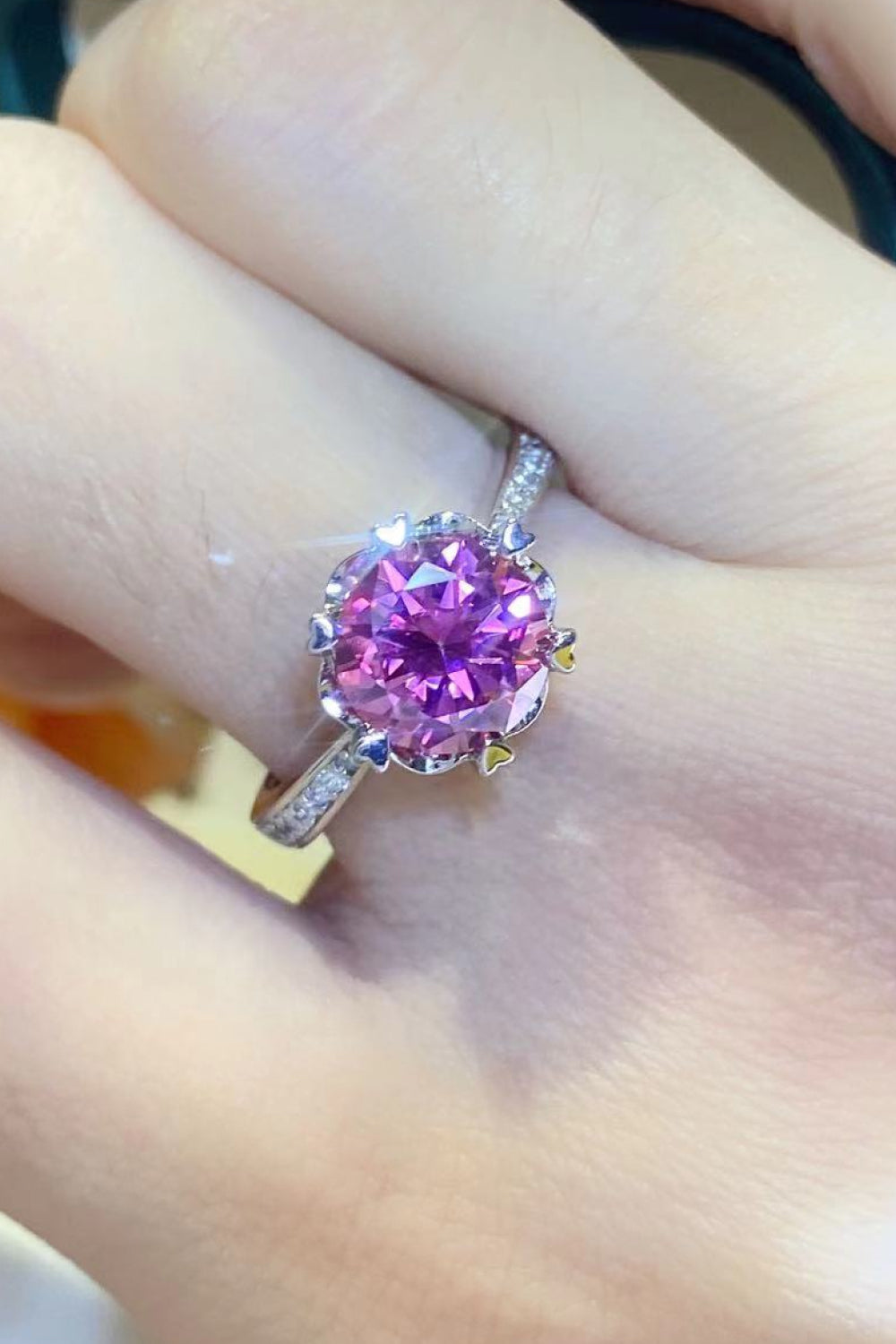 Blushing Brooke 2K Moissanite 925 Sterling Silver with Platinum Plating
