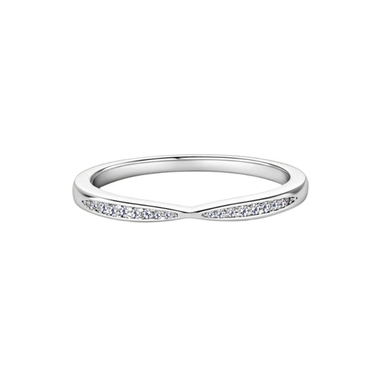 925 Sterling Silver Inlaid Moissanite Ring