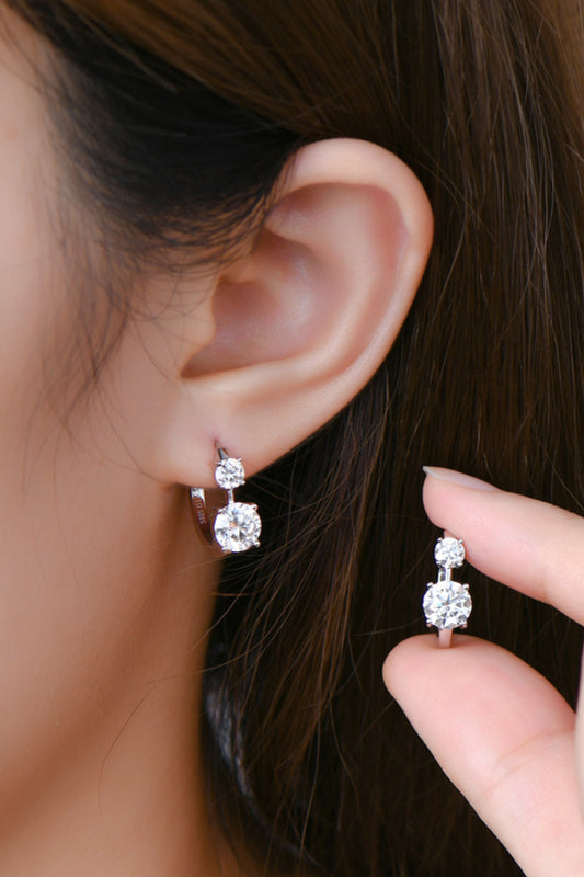 1.3K Moissanite Hoop Earrings in 925 Sterling Silver