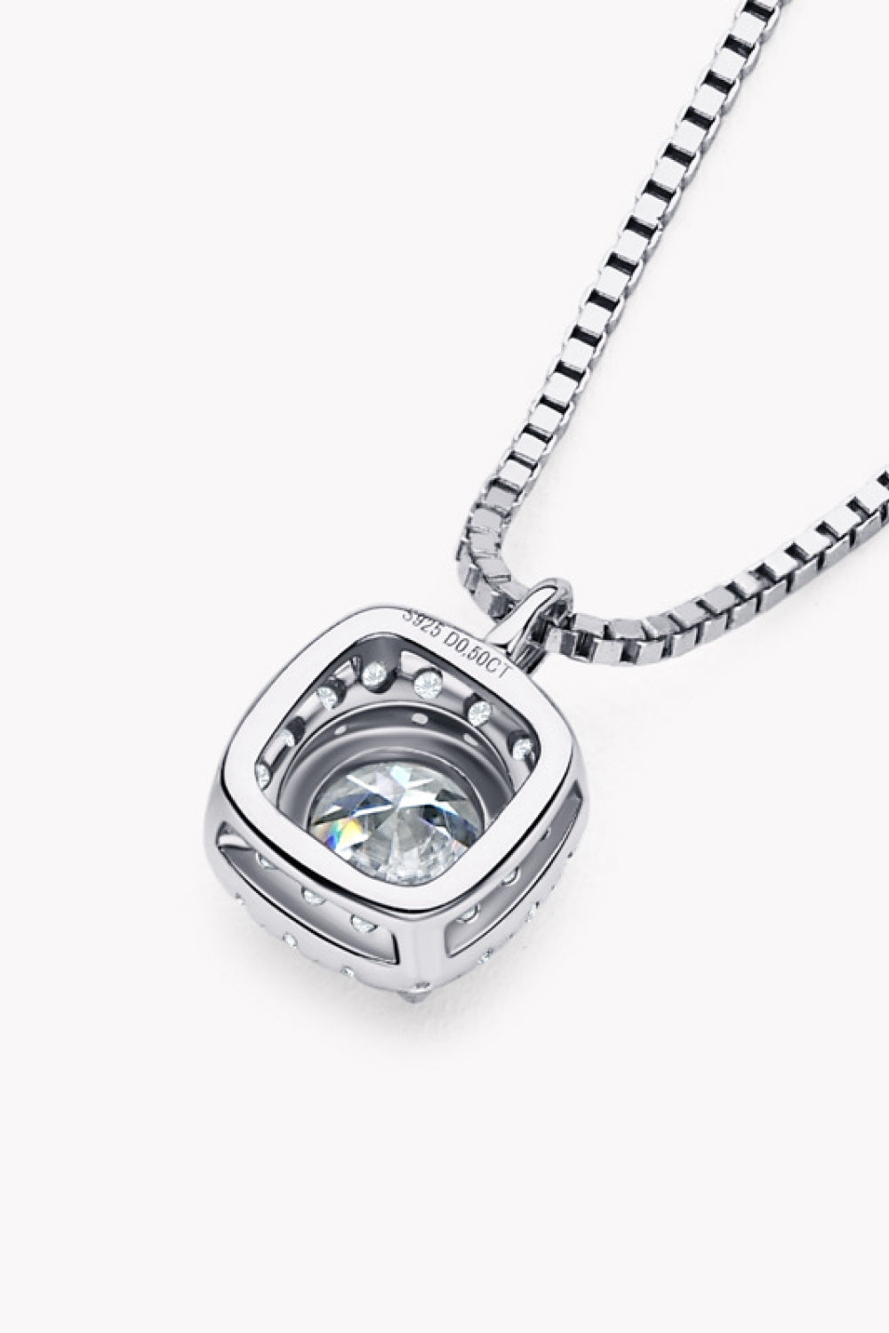 Luminous Moissanite Platinum-Plated Pendant Necklace