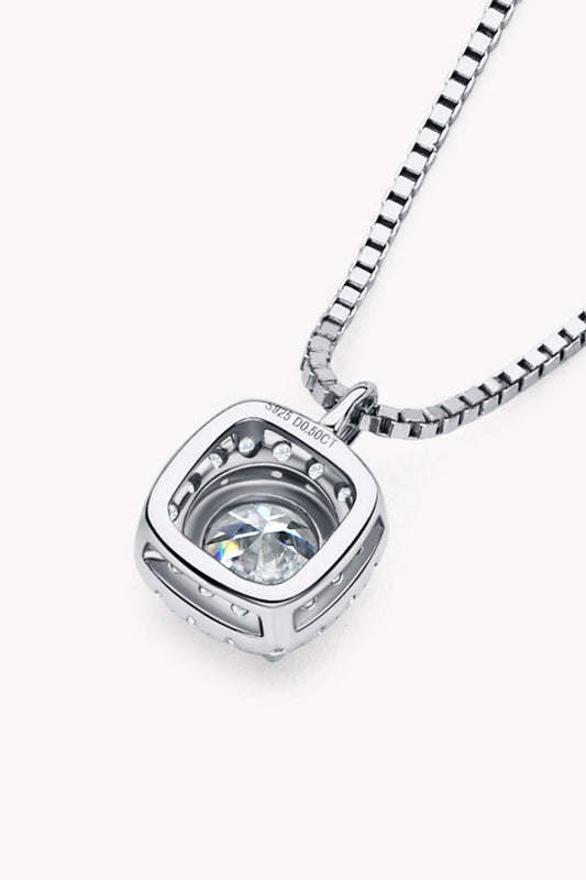 Luminous Moissanite Platinum-Plated Pendant Necklace