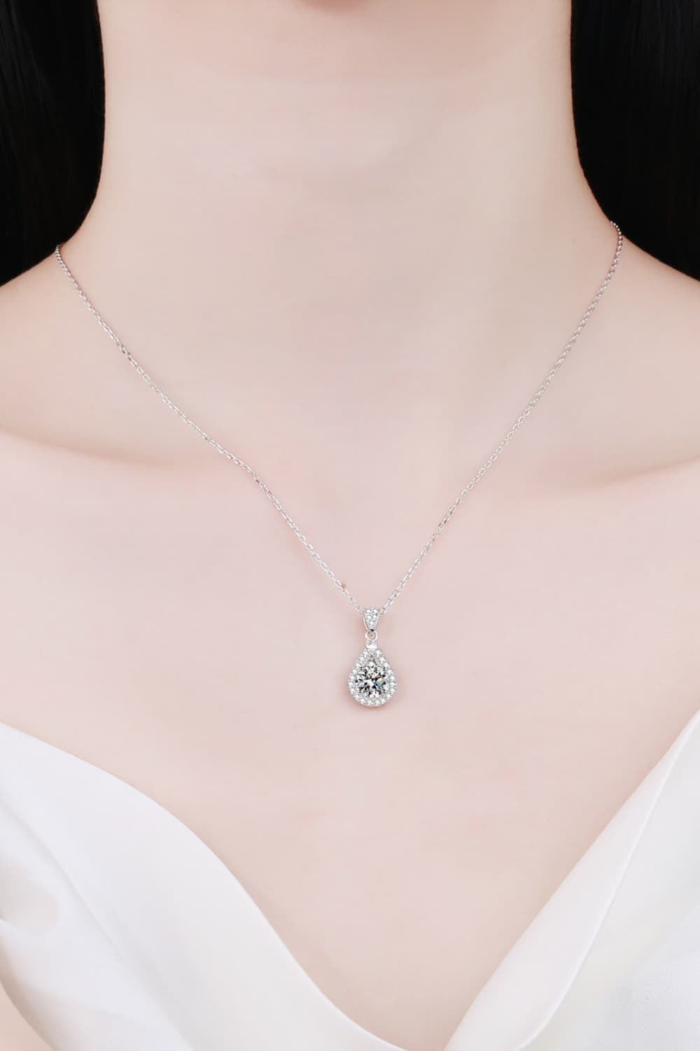 Teardrop of Joy Moissanite & Zircon Pendant Necklace