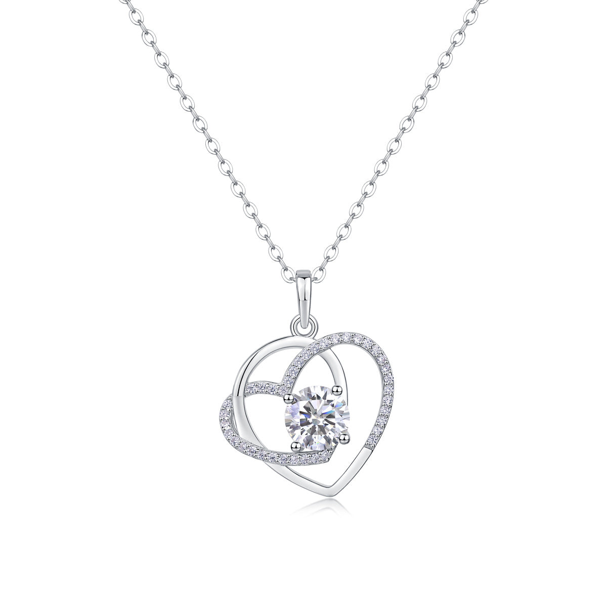 Twisted Hearts Moissanite Necklace