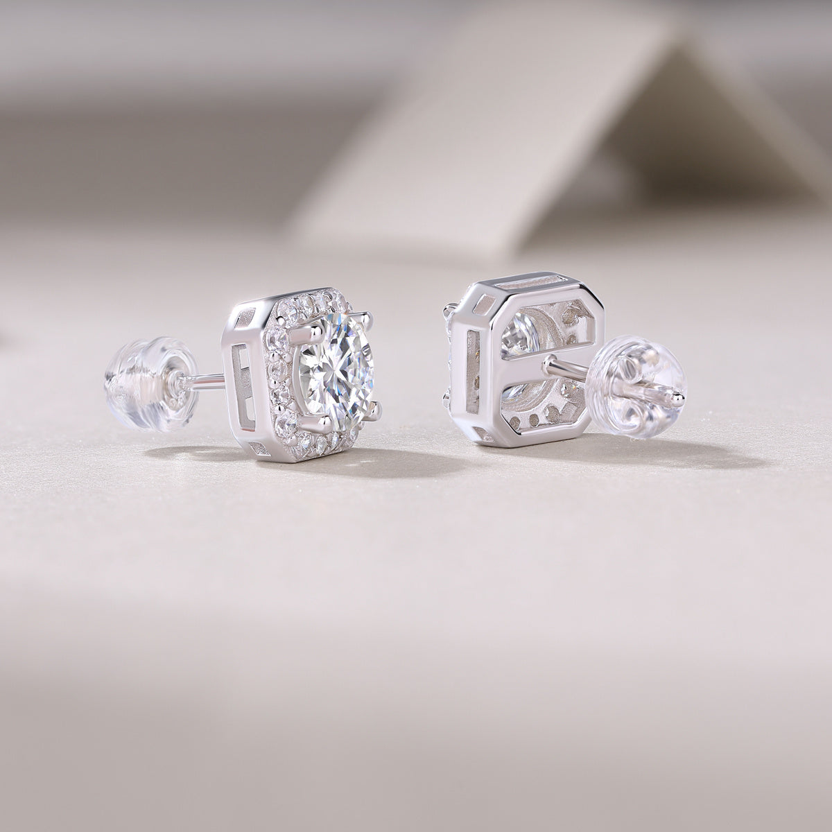 Center Stage Moissanite Stud Earrings