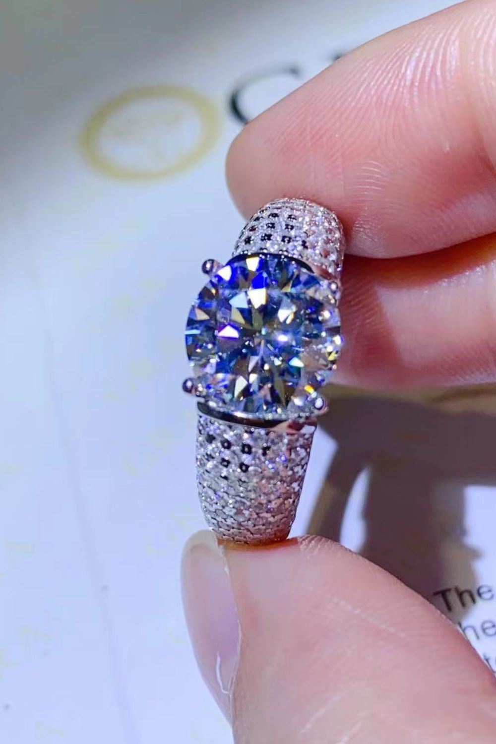 Cosmic Glow 3K Moissanite Stone Ring