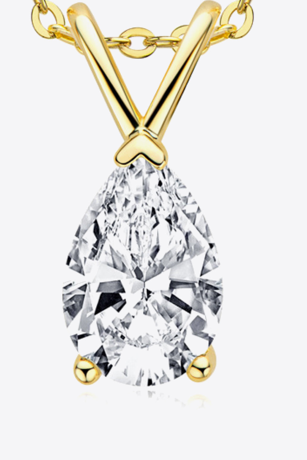 Teardrop Solitaire Moissanite Pendant 925 Sterling Silver Necklace