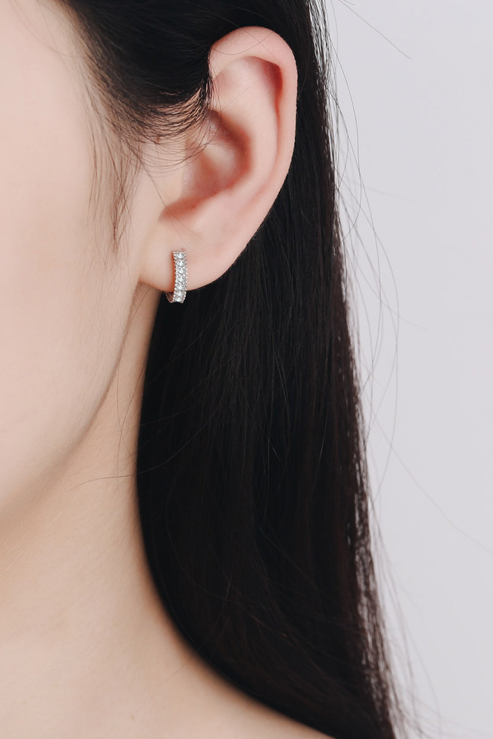 Sterling Elegance Moissanite Hoop Earrings