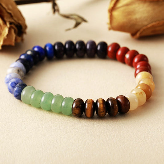 Multi Color Natural Stone Bead Bracelet