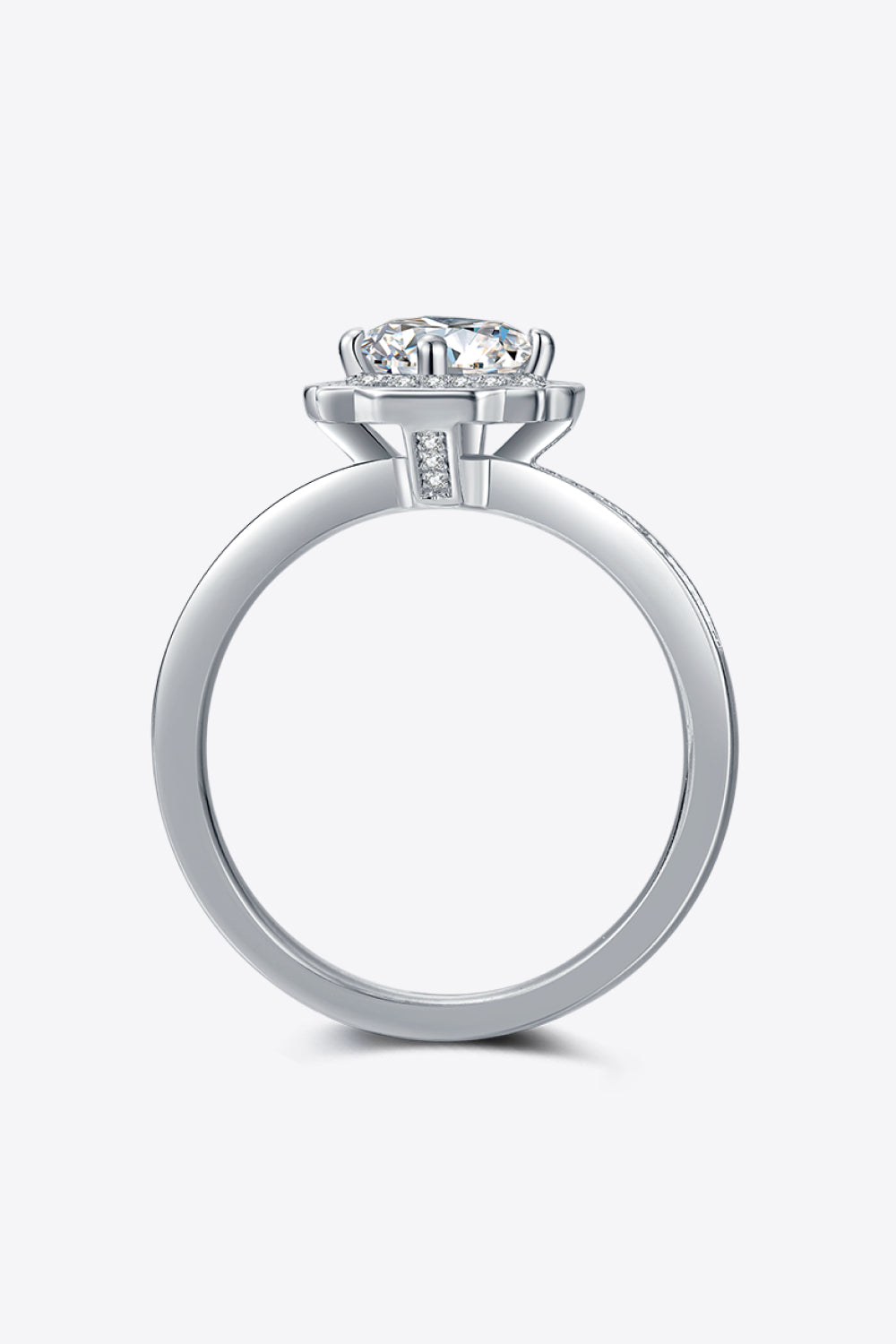 Heavenly Halo Ring 1K Moissanite in 925 Sterling Silver