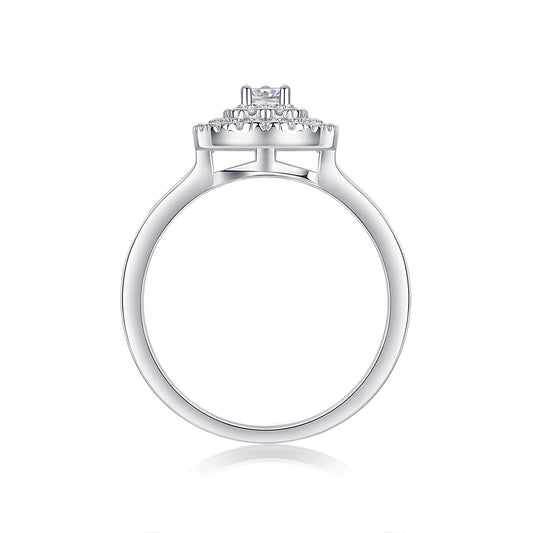 Shimmering Pear Shape Moissanite Ring