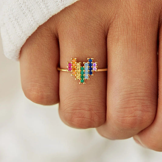 Rainbow of Love Zircon S925 Ring