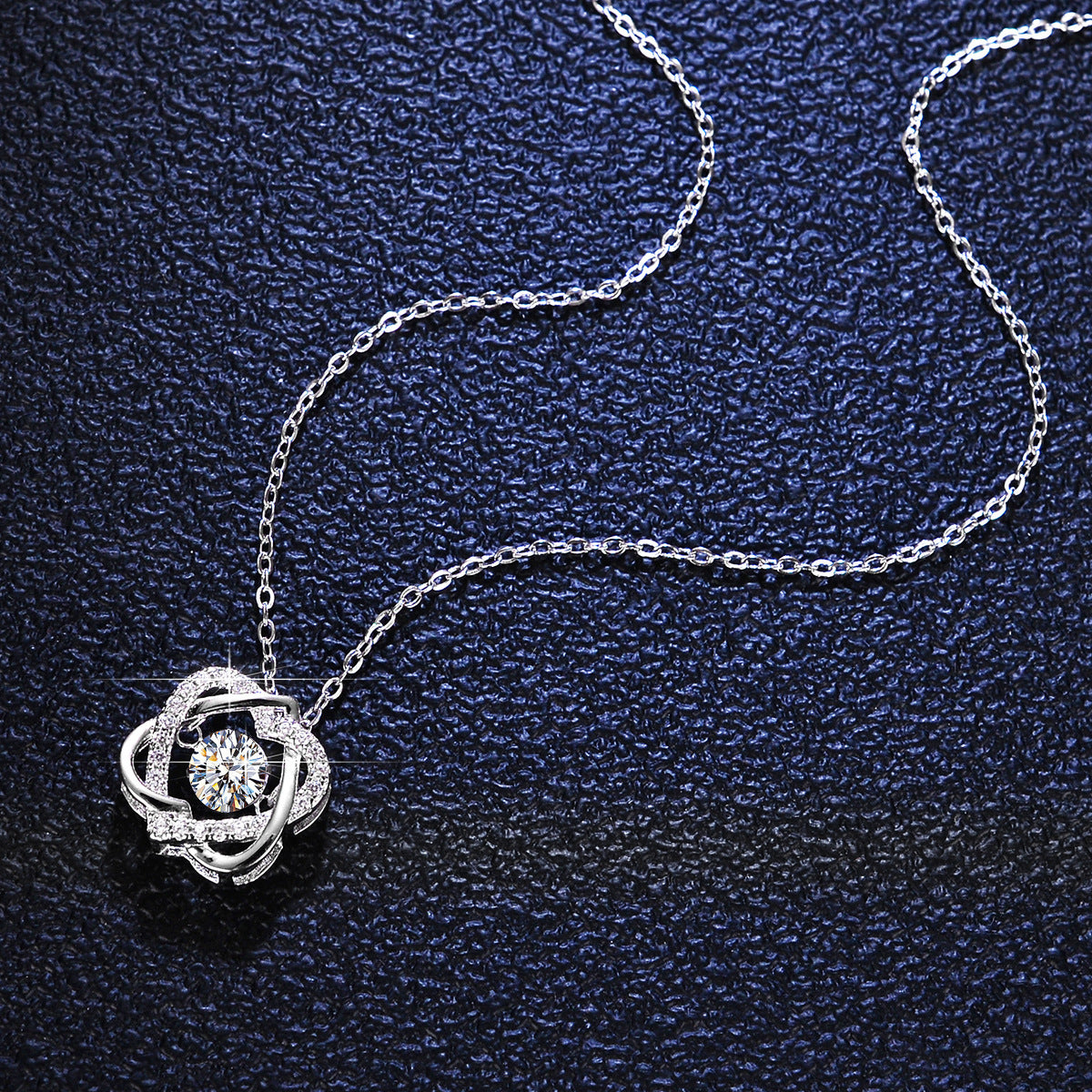 Woven Hearts S925 Moissanite & Zircon Necklace