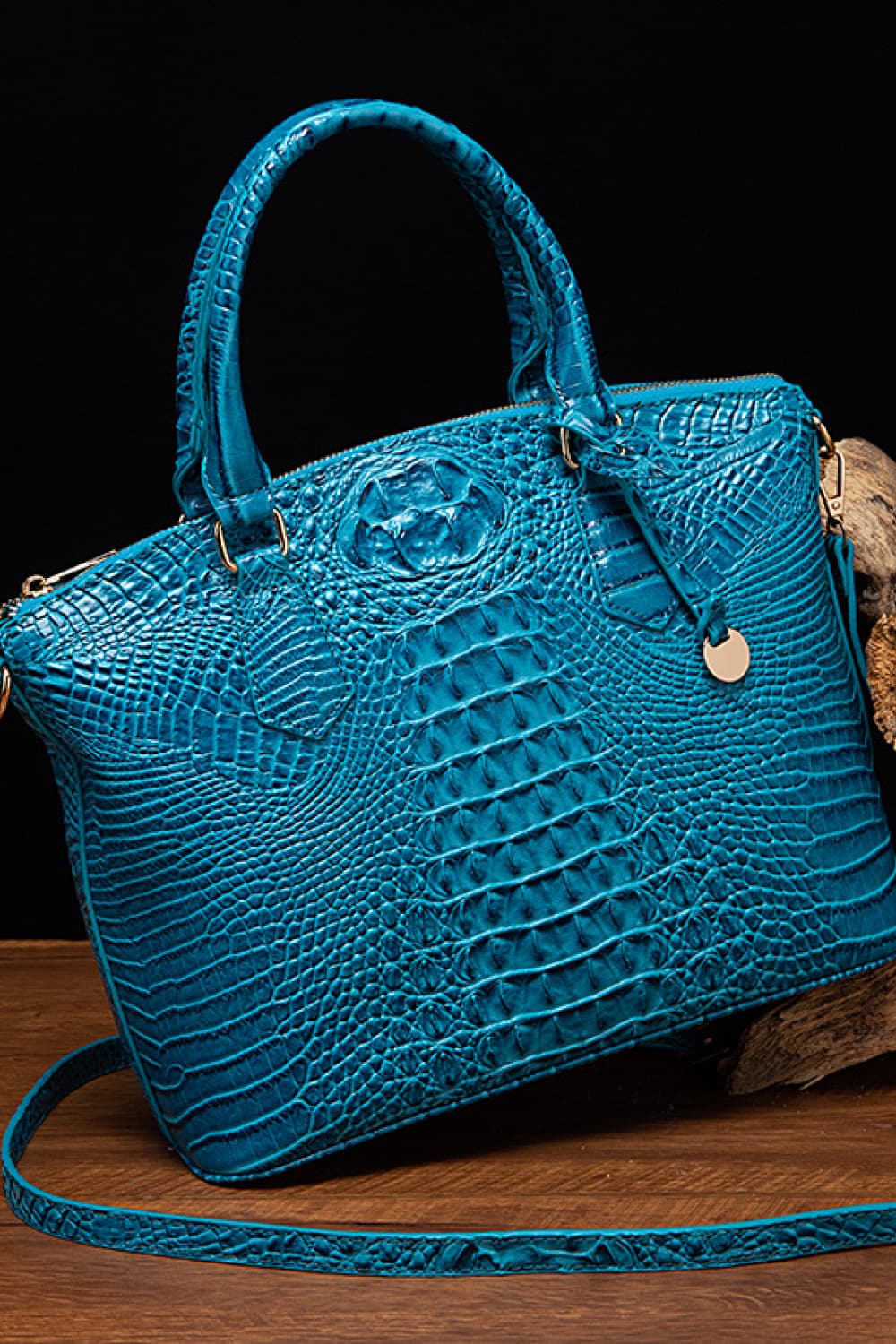 SophistiCroc Embossed Satchel Leather Handbag