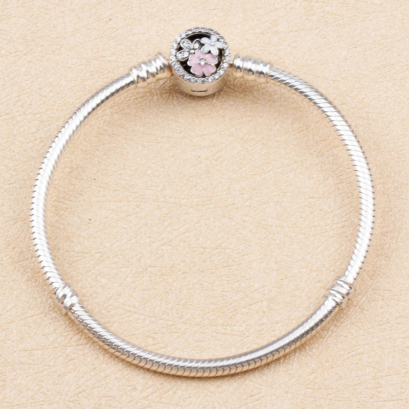 925 Sterling Silver Magnolia Snake Bone Base Chain
