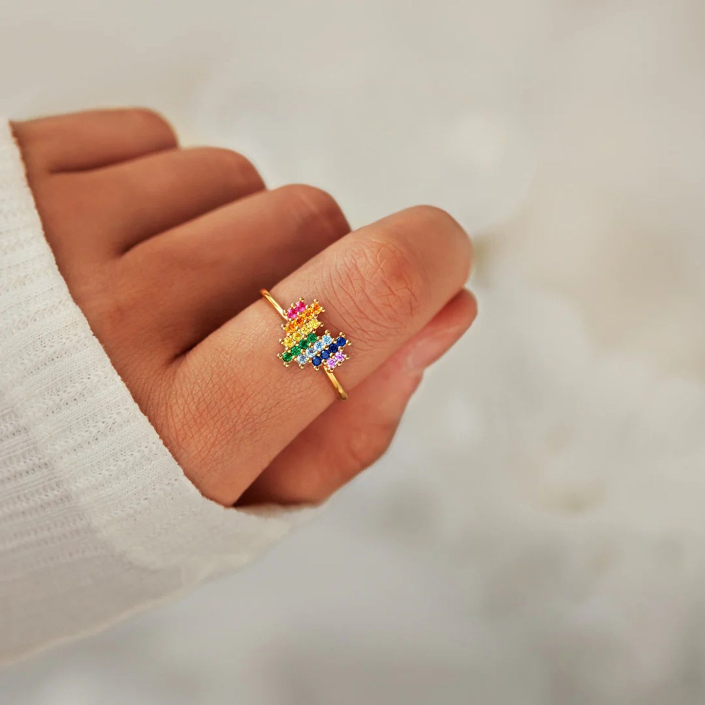 Rainbow of Love Zircon S925 Ring