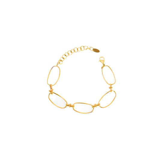 Oval Chain Bracelet in Gold Plated or Silver Tone