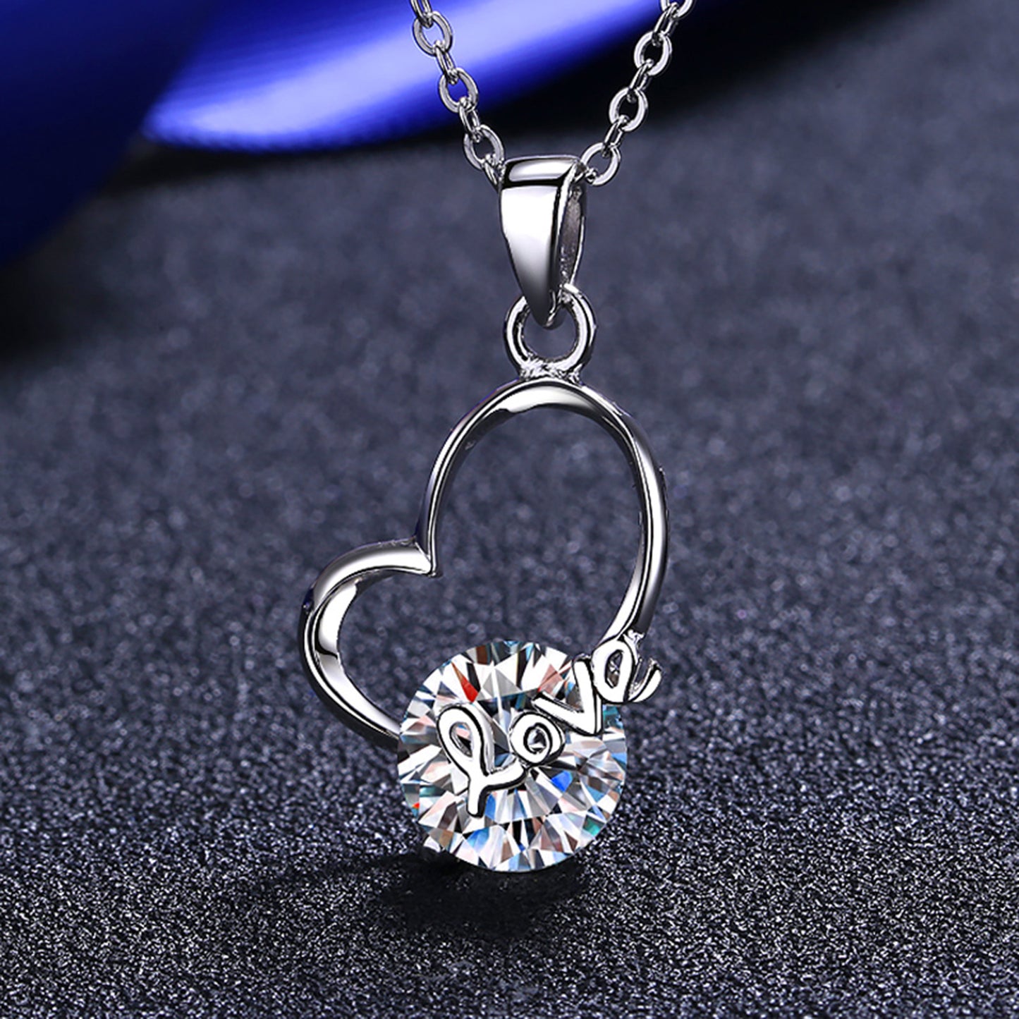 Be My Love Necklace 2 Carat Moissanite Heart 925 Sterling Silver