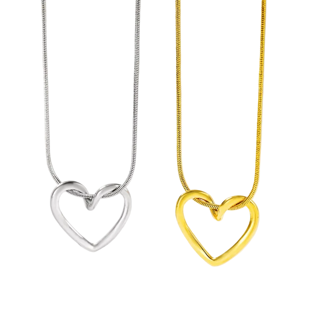 18K Gold-Plated Heart Necklace | Stainless Steel Heart Pendant | Minimalist Love Jewelry