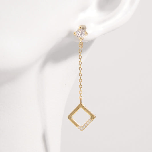 Sassy Square Inlaid Zircon Earrings