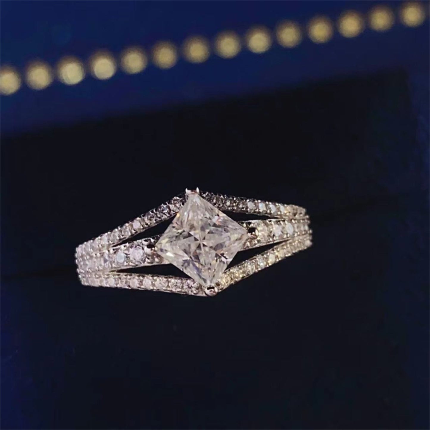 Spark of Hope Moissanite Ring in Platinum Plated 925 Sterling Silver
