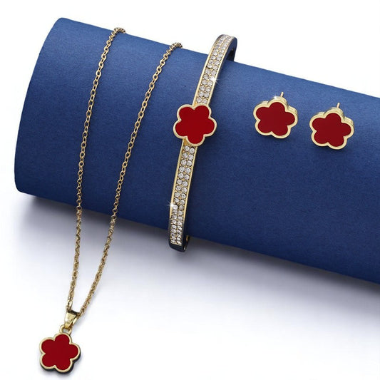 Five Petal 3 Piece Jewelry Set