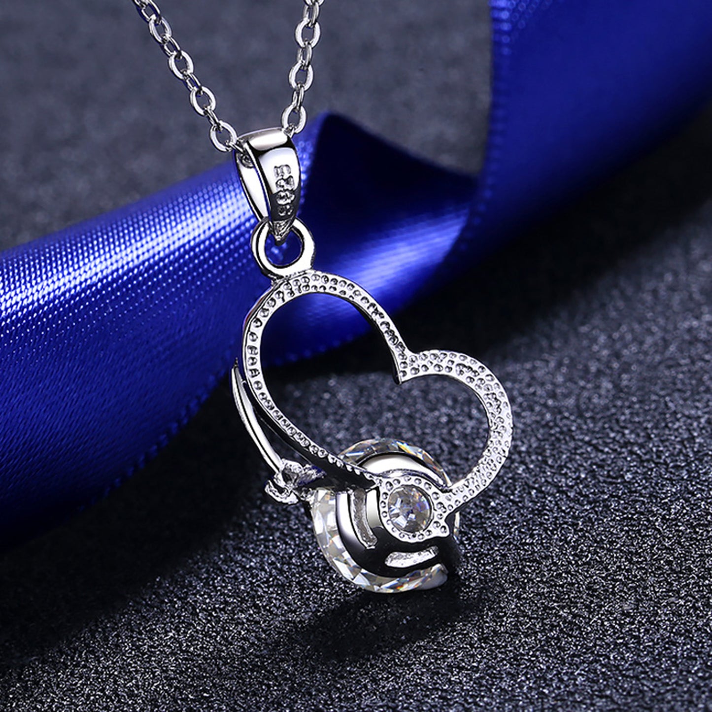 Be My Love Necklace 2 Carat Moissanite Heart 925 Sterling Silver