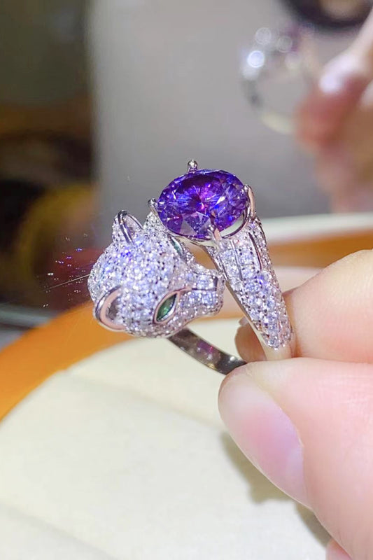 Feline Adjustable 2K Moissanite Ring