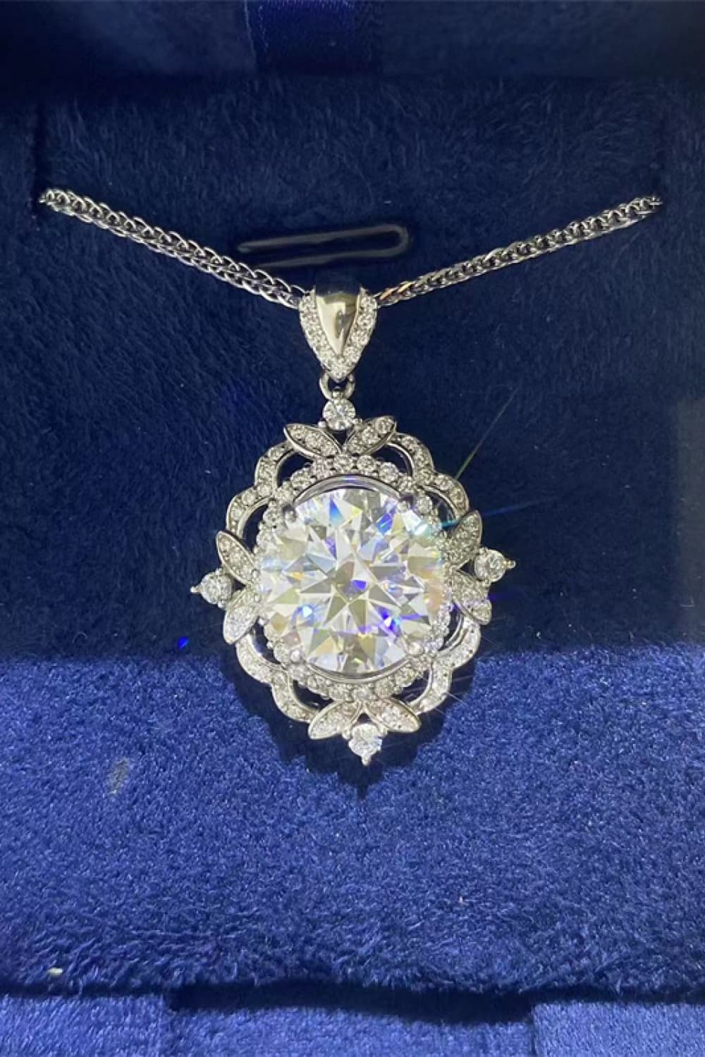 Dynasty 5K Moissanite Necklace Platinum Plated