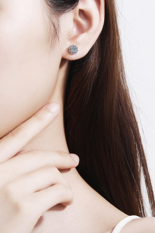 Darling Floral Studs Moissanite Flower-Shaped Earrings