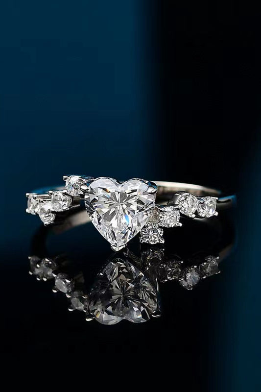 Heart Harmony Moissanite 925 Sterling Silver Ring