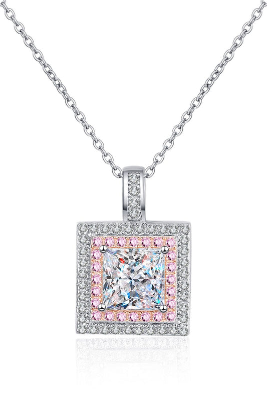 Square Peg Moissanite Pendant Necklace
