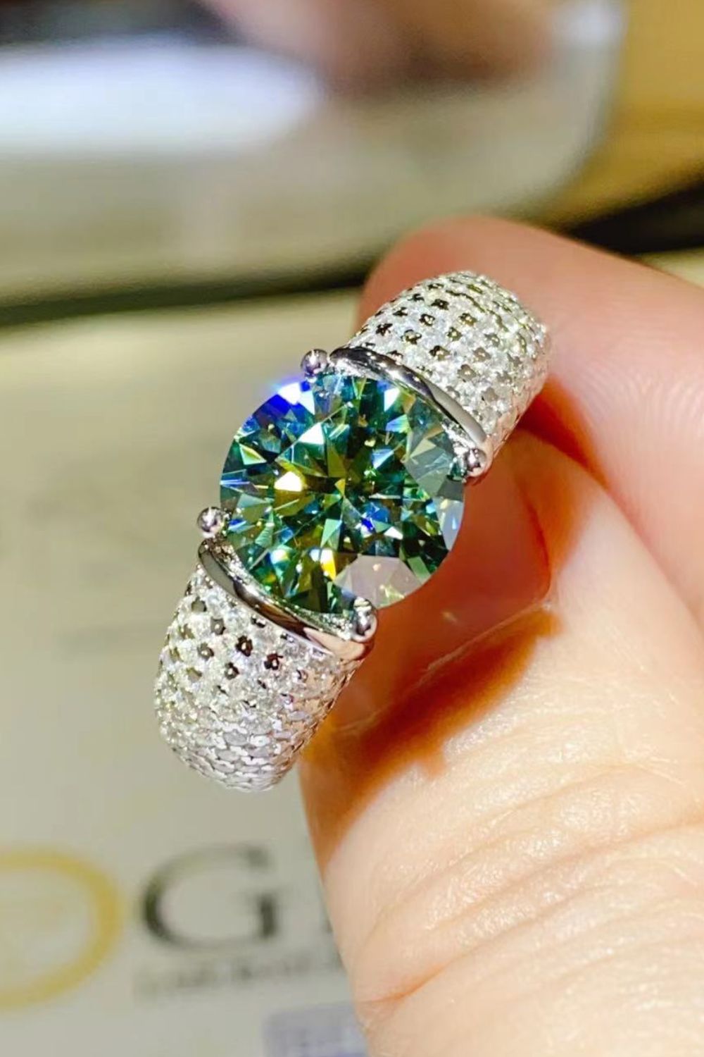 Cosmic Glow 3K Moissanite Stone Ring