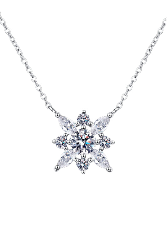 Aurora Sparkle Moissanite Necklace in 925 Sterling Silver