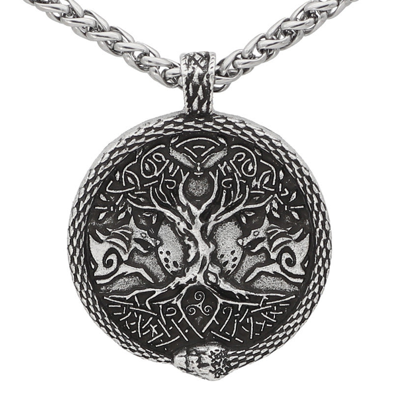 Viking Pendant Double Sided Wolf Necklace
