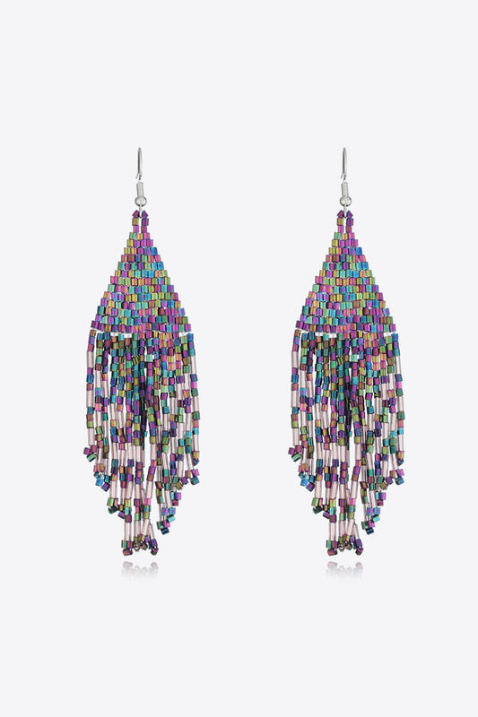 Beaded Boho Fringe Earrings