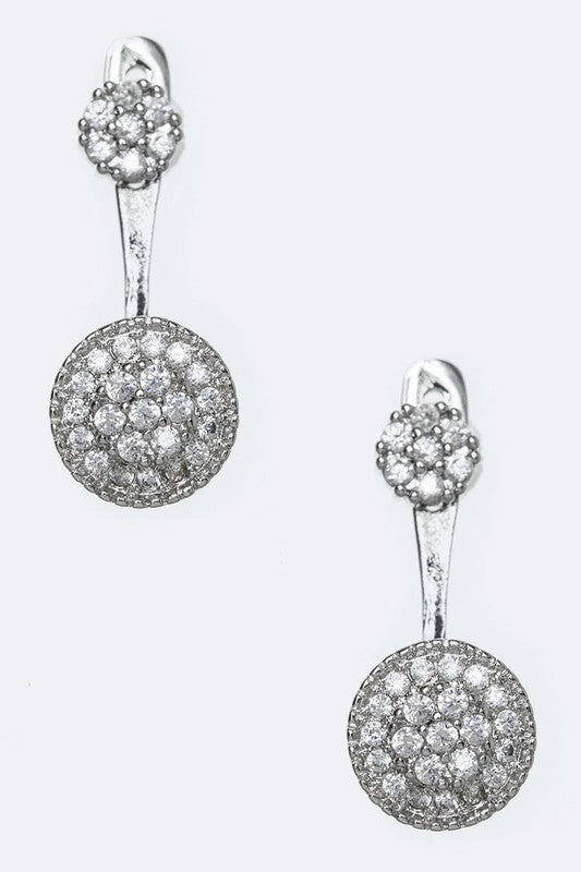 Cluster Drop Cubic Zirconia Earrings