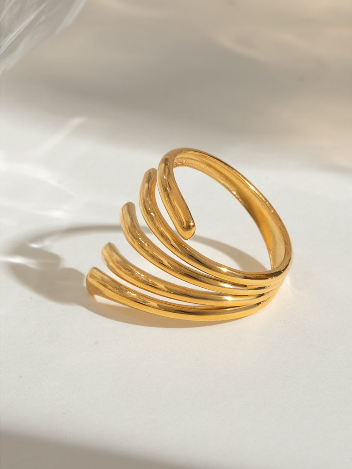 Accordion Accent Ring 18K Gold-Plated Stainless Steel