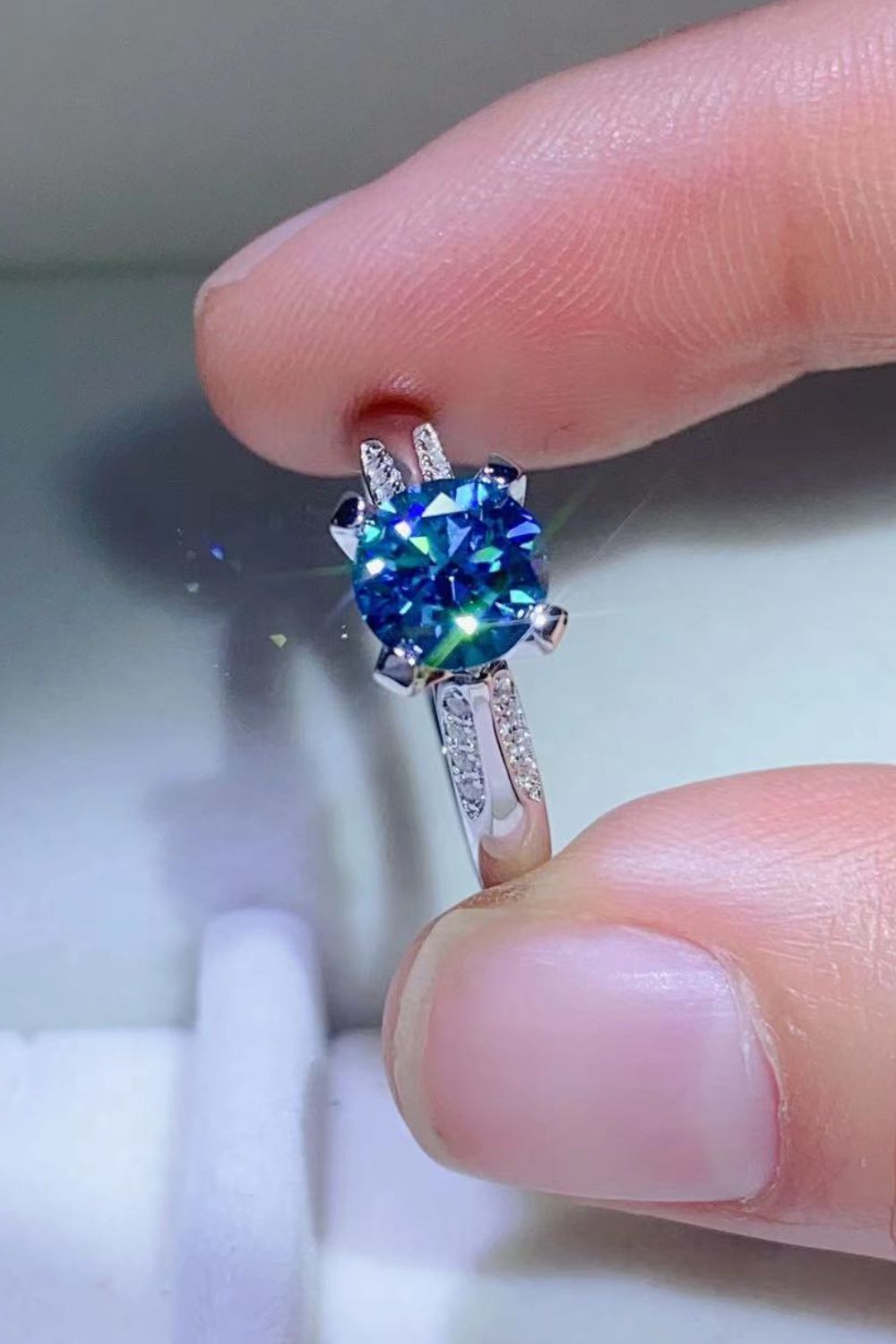 Blue Skies 1 Carat Moissanite Ring