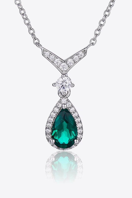 Cultured Kelly Green Moissanite Necklace