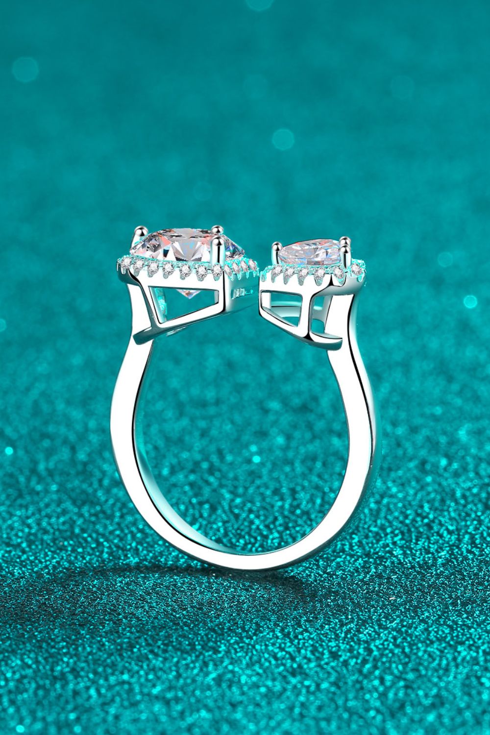 The Open Heart  Moissanite Ring